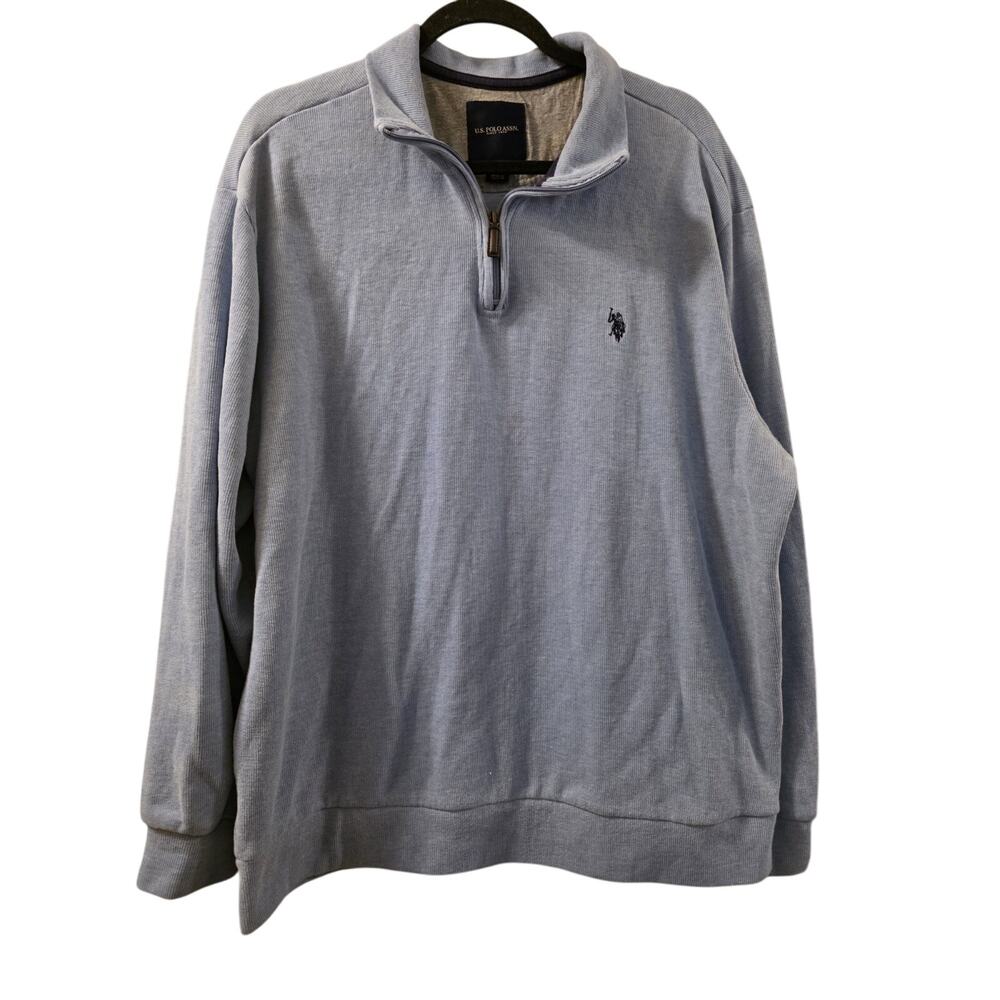 U.S. Polo Assn. Long Sleeve Pullover Sweater Men’s Powder Blue 2XL